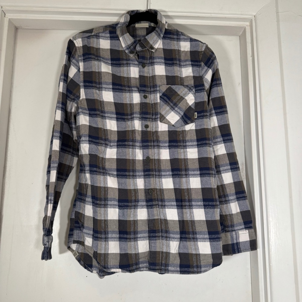 Vans Plaid Flannel Long Sleeve Button Up Shirt Men's Size Small Casual Warm
